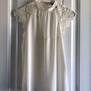Express white sheer lacey top